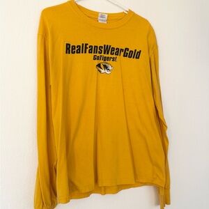 Mizzou Gildan Yellow Crew Neck Tee